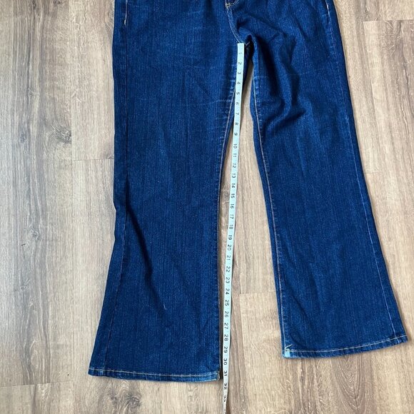 Crest Jeans Dark Wash Gold Embroidered Flap Pocket Jeans Sz 17/18 - Picture 9 of 13